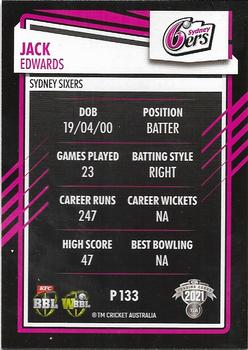 2021-22 TLA Traders Cricket Australia - Silver #P 133 Jack Edwards Back