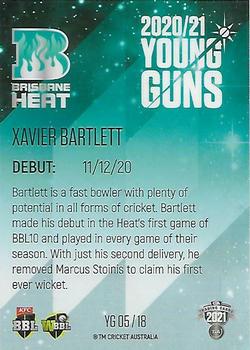 2021-22 TLA Traders Cricket Australia - Young Guns White #YG 05 Xavier Bartlett Back