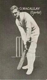 1928 Australian Licorice English Cricketers (Blue Back) #NNO George Macaulay Front