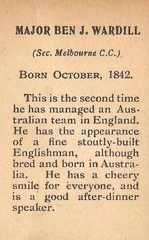 1899 Kinnear's Handicap Australian Cricketers #NNO Benjamin Wardill Back