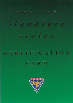 1994-95 Futera Cricket - Signature Series Certificate of Authenticity #Sig 5 Mark Taylor Front