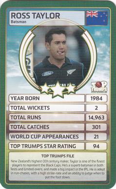 2020 Top Trumps World Cricket Stars #NNO Ross Taylor Front