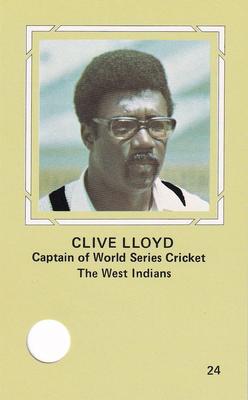 1977 World Series Cricket Souvenir Cassette Cards #24 Clive Lloyd Front