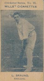 1901-02 Wills's Cricketer Series (Australia) #32 Len Braund Front
