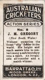 1926 Barratt & Co Australian Cricketers #8 Jack Gregory Back