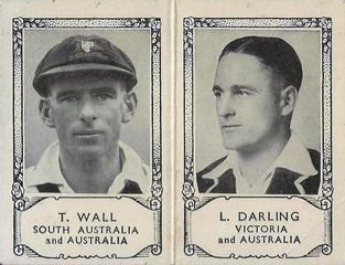 1934 Barratt & Co Famous Cricketers Folders #NNO Tim Wall / Len Darling Front