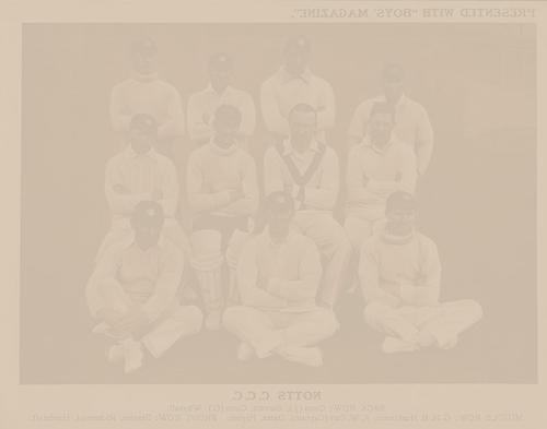 1922 Boys Magazine County Cricket Teams #NNO Notts C.C.C. Back