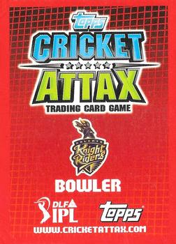 2012 Topps Cricket Attax IPL - Auction Stars #NNO Sunil Narine Back