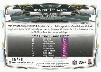 2014 Topps - Orange #99 New Orleans Saints Back