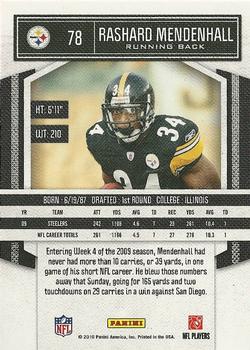 2010 Panini Classics #78 Rashard Mendenhall Back