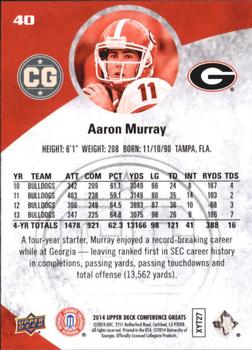 2014 Upper Deck Conference Greats - Pewter #40 Aaron Murray Back