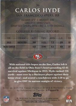 2014 Topps Valor - Retail #36 Carlos Hyde Back