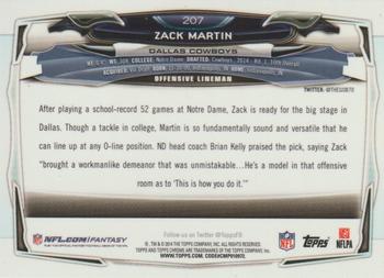 2014 Topps Chrome - Xfractors #207 Zack Martin Back