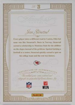 2014 Panini Flawless - Greats Dual Patch Autographs Ruby #28 Jan Stenerud Back