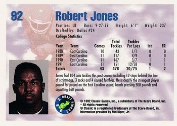 1992 Classic Draft Picks #92 Robert Jones  Back