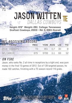 2014 Topps Fire #71 Jason Witten Back