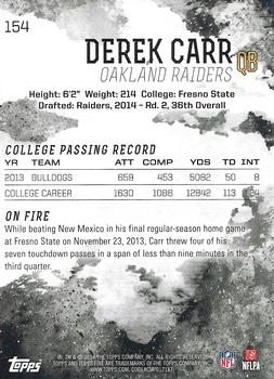 2014 Topps Fire #154 Derek Carr Back