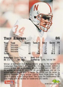 1994 Classic NFL Draft #86 Trev Alberts  Back