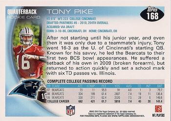 2010 Topps #168 Tony Pike  Back
