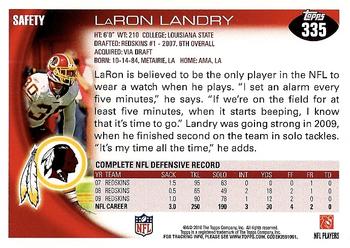 2010 Topps #335 LaRon Landry Back