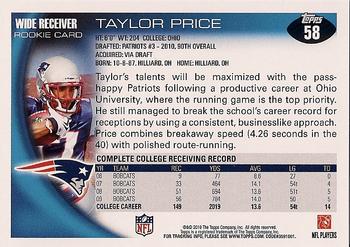 2010 Topps #58 Taylor Price  Back