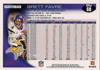2010 Topps #60 Brett Favre  Back