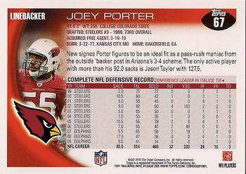 2010 Topps #67 Joey Porter  Back