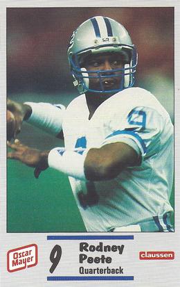 1990 Detroit Lions Police #3 Rodney Peete Front