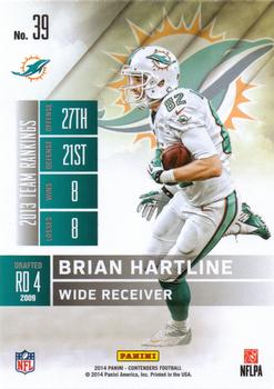 2014 Panini Contenders #39 Brian Hartline Back