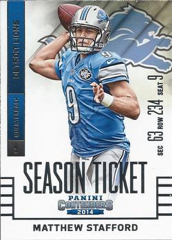 2014 Panini Contenders #59 Matthew Stafford Front