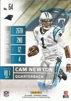 2014 Panini Contenders #64 Cam Newton Back