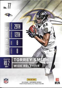 2014 Panini Contenders #77 Torrey Smith Back