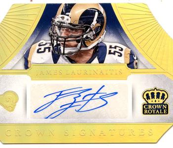 2014 Panini Crown Royale - Crown Signatures Gold Holofoil #CS-JL James Laurinaitis Front