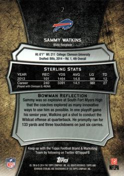 2014 Bowman Sterling - Gold Refractors #2 Sammy Watkins Back