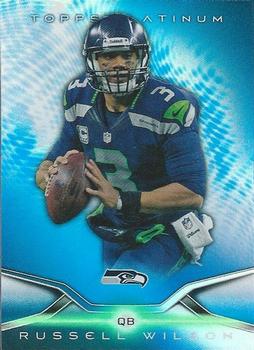 2014 Topps Platinum - Blue Wave Refractors #17 Russell Wilson Front