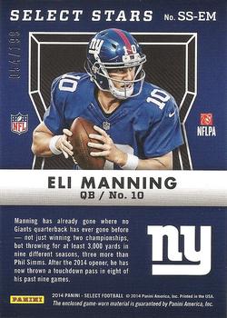 2014 Panini Select - Stars Jerseys #SS-EM Eli Manning Back