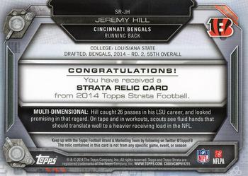 2014 Topps Strata - Relics #SR-JH Jeremy Hill Back