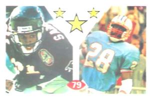 1992 Diamond NFL Superstars Stickers #79 Deion Sanders / Cris Dishman Front