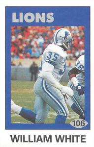 1992 Diamond NFL Superstars Stickers #106 William White Front