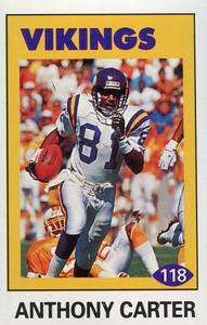 1992 Diamond NFL Superstars Stickers #118 Anthony Carter Front
