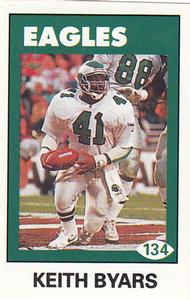 1992 Diamond NFL Superstars Stickers #134 Keith Byars Front