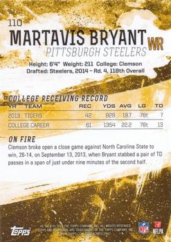 2014 Topps Fire - Flame Foil #110 Martavis Bryant Back