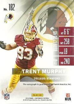 2014 Panini Contenders - Playoff Ticket #182 Trent Murphy Back