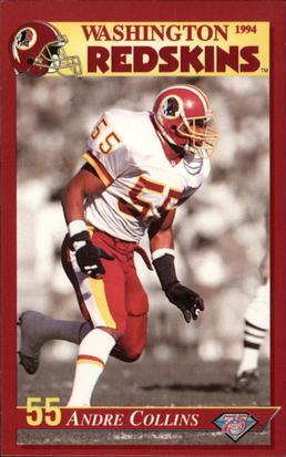 1994 Washington Redskins Police #3 Andre Collins Front