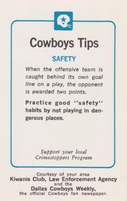 1983 Dallas Cowboys Police #NNO Randy White Back