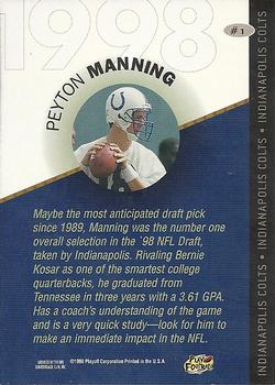 1998 Playoff Prestige Retail - 1998 Draft Picks Bronze #1 Peyton Manning Back