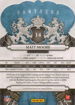 2010 Panini Crown Royale #14 Matt Moore Back