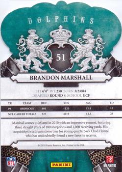 2010 Panini Crown Royale #51 Brandon Marshall Back