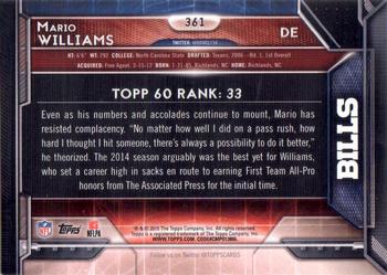2015 Topps #361 Mario Williams Back