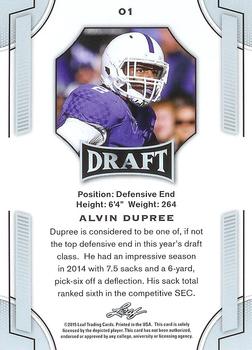 2015 Leaf Draft #01 Alvin Dupree Back